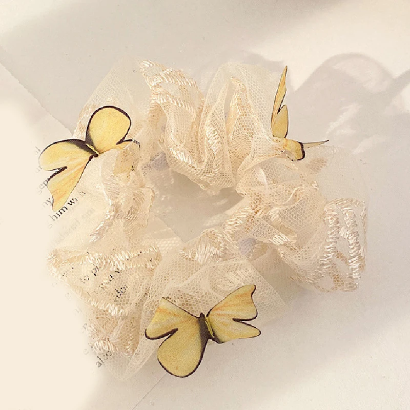 

Mesh Chiffon Scrunchie Transparent Butterfly Tulle Elastic Hair Bands Hair Tie Hair Rope Ponytail Hair Accessories Rubber Bands