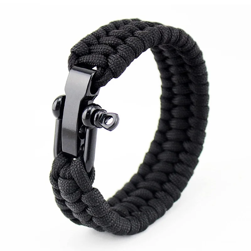 

Stainless Steel Buckle Paracord Bracelet Emergency 550lbs Rescue Paracord Bracelet Outdoor Climbing Rope Parachute Cord 20cm23cm