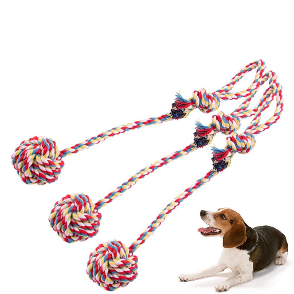 

Dog Chew Toy Cotton Knot Rope Ball Puppy Grinding Teeth Cleaning Tooth Toys Pet Cat Interactive Palying Balls Random Color
