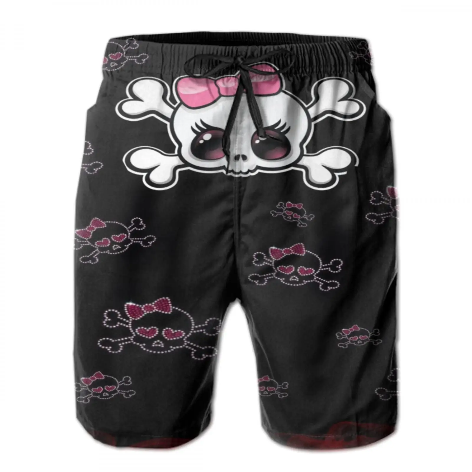 

2021 new skull loose beach shorts custom adult swimwear panties ghost beads man/male panties