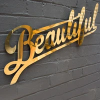 golden mirror alphat channel letter cabinet reception letters signage advertising store caf%c3%a9 tattoo metal 3d letters