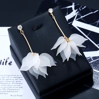creative super fairy frosted multi layer petal soft sister earrings japan and korea women exaggerated personality tassel earring