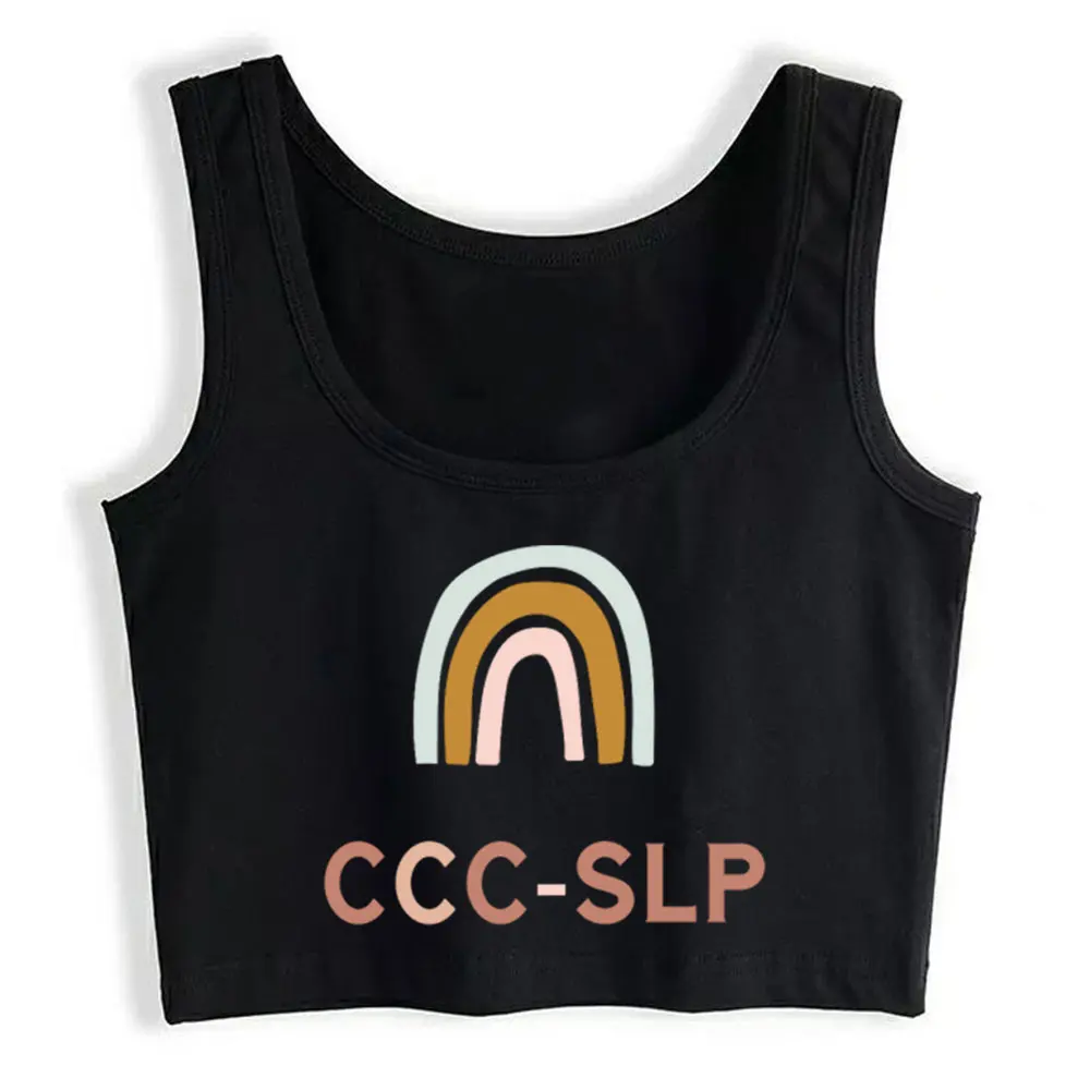 

Crop Top Speech Language Pathologist Slp Ccc Speech Therapi Funny Inscriptions Custom Womens Tops blusas mujer de moda verano