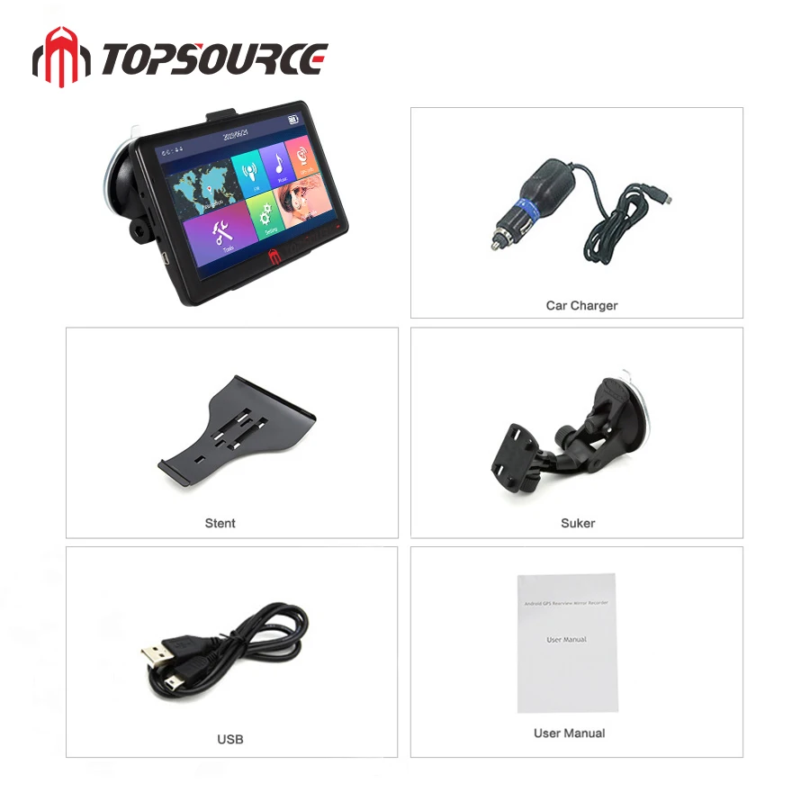 7-дюймовый сенсорный экран TOPSOURCE windows ce6.0 Автомобильная Мультимедийная