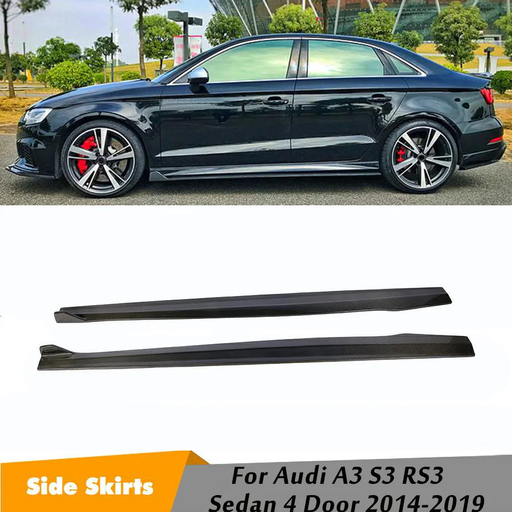 Carbon Fiber Side Skirts Bumper Kits for Audi A3 S3 RS3 Sedan 4-Door 2014 2015 2016 2017 2018 2019 Bodykits | Автомобили и