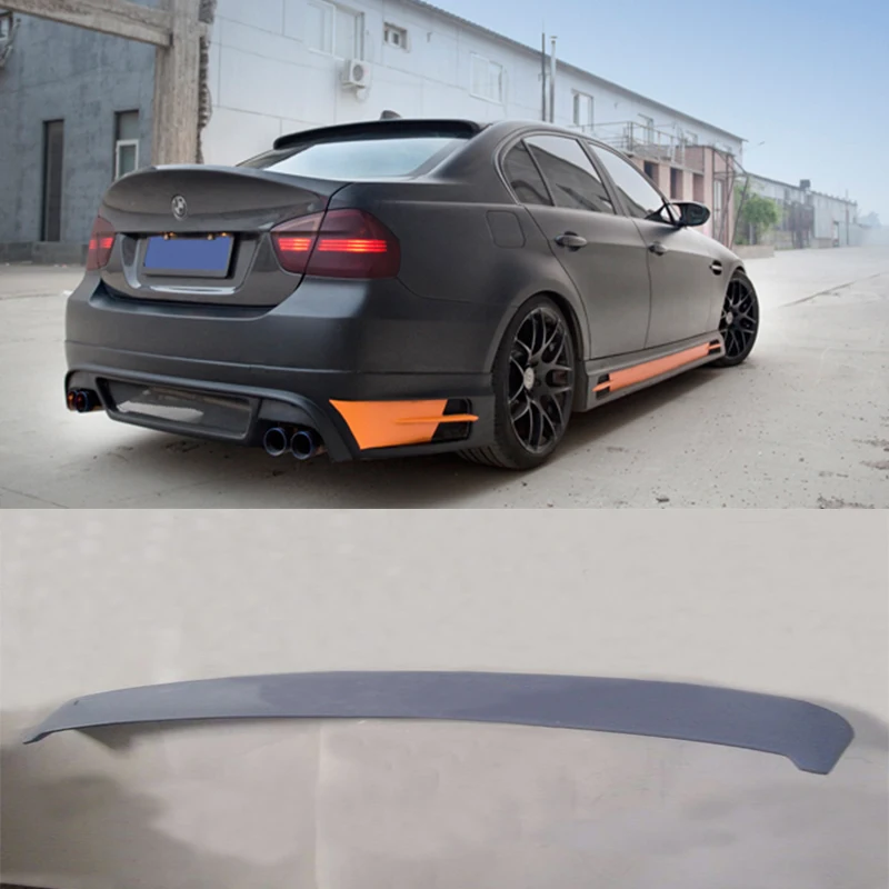 E90 HM Стайлинг FRP серый праймер задняя крыша губа крыла Спойлер для BMW 2005 2012|spoiler for