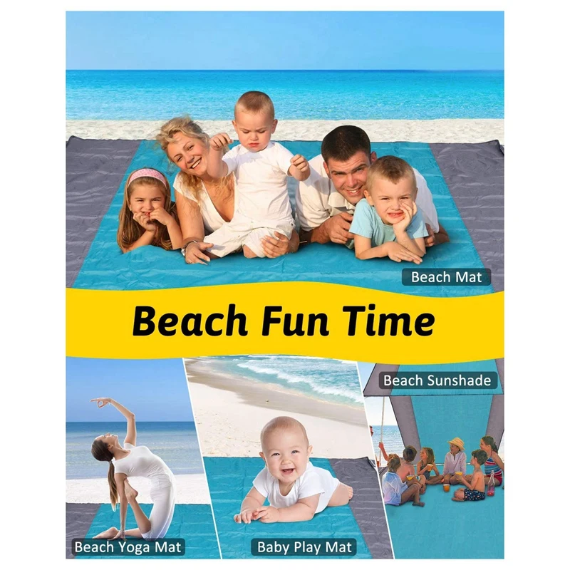 

Beach Blanket for 4-7 Adults Oversized Sand Beach Blanket 79 x 82 Inch Suitable for Travel Camping Hiking Picnic Blanket