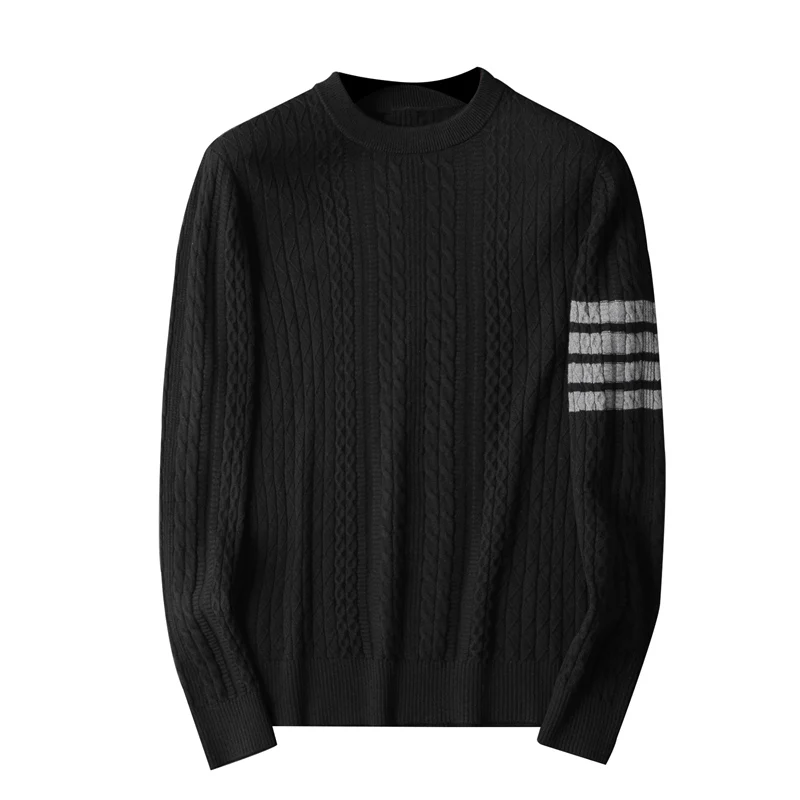 

2021 autumn and winter new men's pure wool round neck pullover sweater