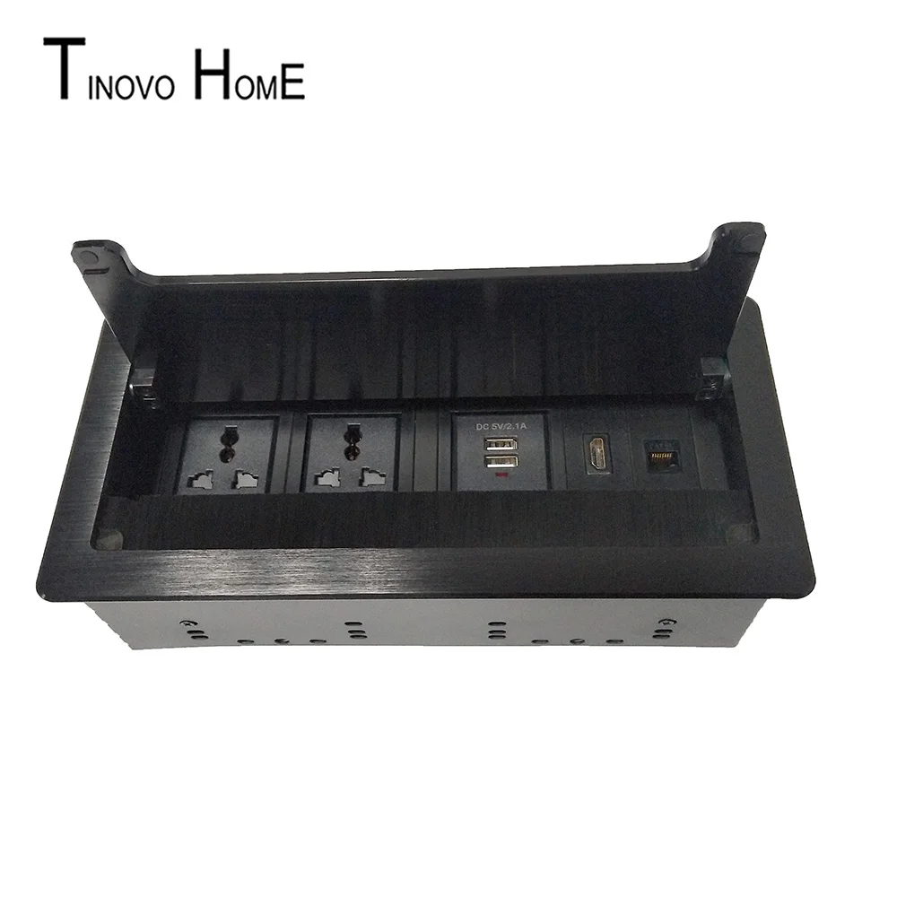 Настольная розетка откидная крышка с щеткой Пылезащитная USB зарядная сеть