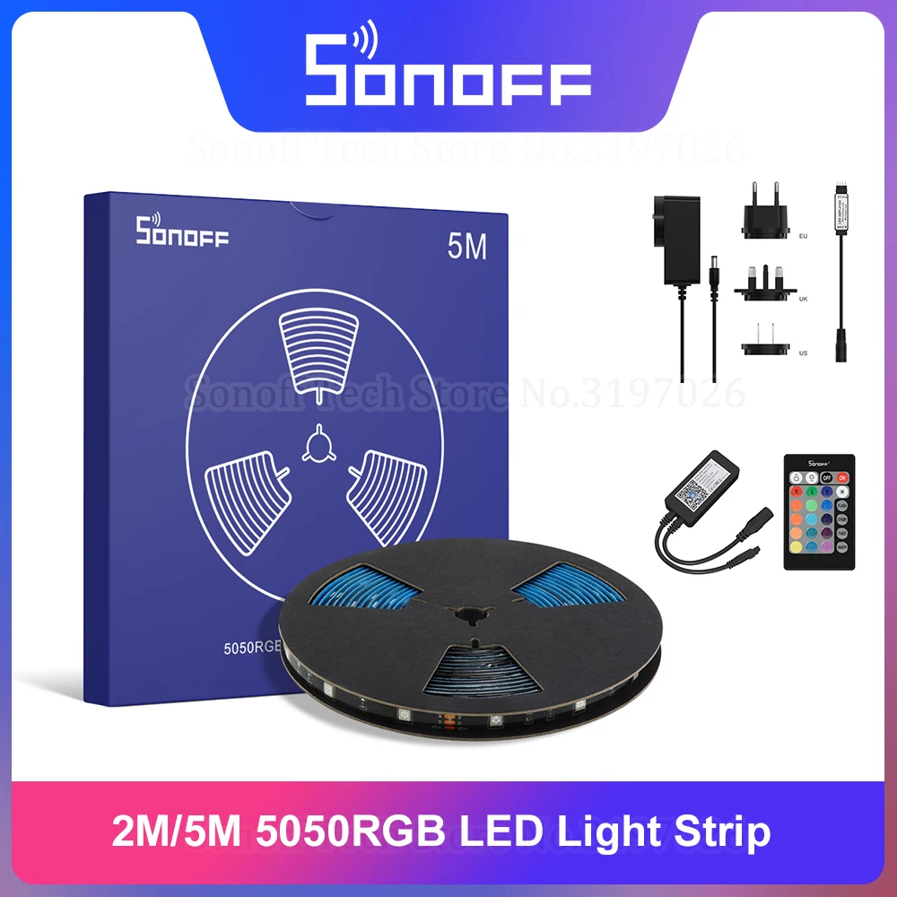 Контроллер для светодиодной ленты SONOFF L1 5050RGB 2M/5M адаптер усилителя регулируемая