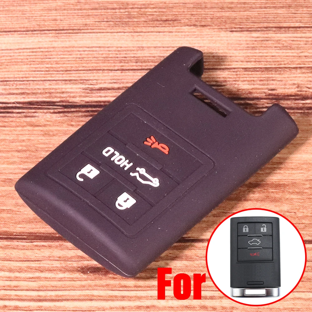 1x силиконовый черный Автомобильный ключ 4 кнопки дистанционного ключа чехол для