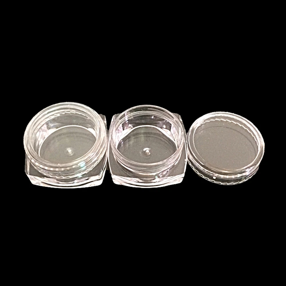 100 шт. пластиковая банка для образцов с квадратным дном прозрачные маленькие