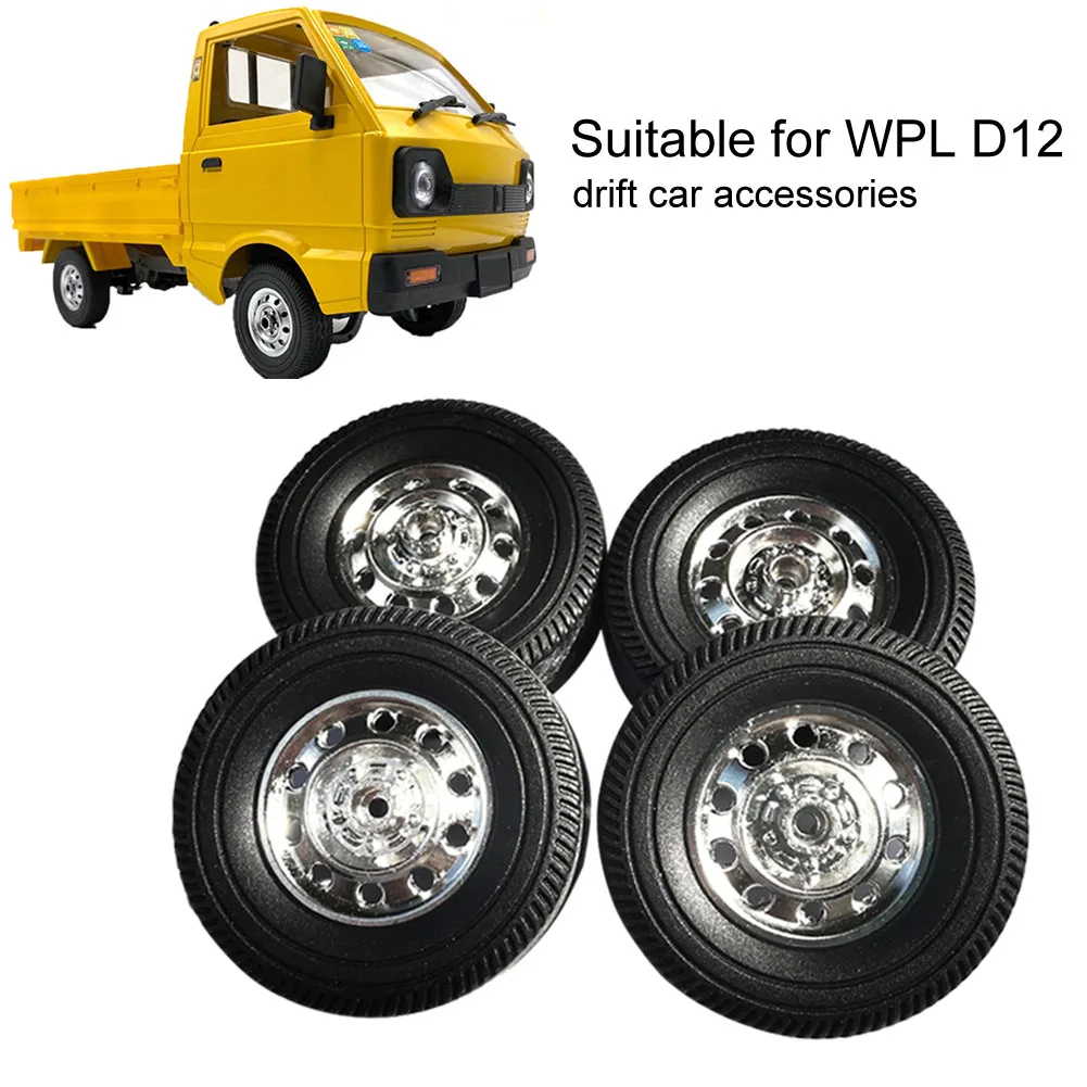

4pcs Wheel Hub Professional Lightweight Compact Size 1:16 Children Toys Rubber Tire RC Car Easy Install Spare Parts For WPL D12