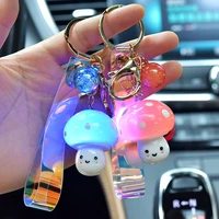 new fashion animation game keychain cute mushroom key chain delicacy resin phone pendant bag trinket keyring gift
