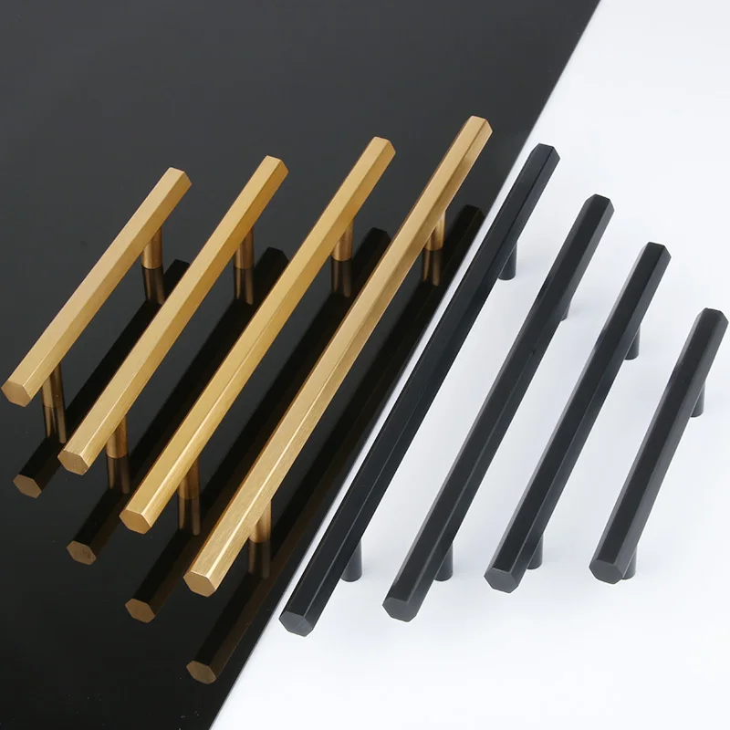 

Modern Matte Black Cabinet Door Knobs FurnIture Drawer Pulls Nordic Gold Hexagon Kitchen Dresser Cupboard Wardrobe Handles Pulls