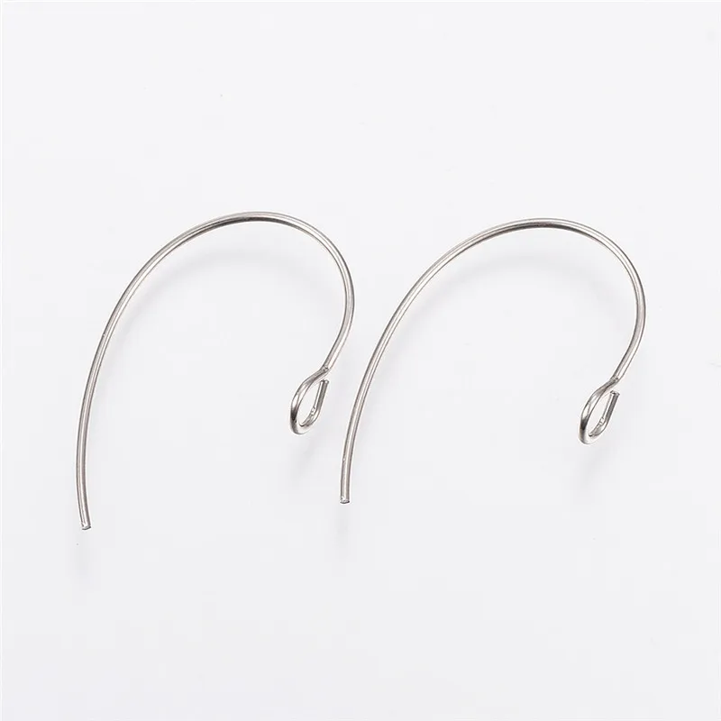 

100pcs 304 Stainless Steel Earring Hooks Ear Wire for Jewelry Making DIY Accessories Earring Findings 25x14x4mm
