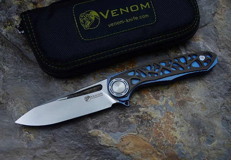 Складной нож VENOM гарпун Кевин Джон м390 Походный из титановый подшипник