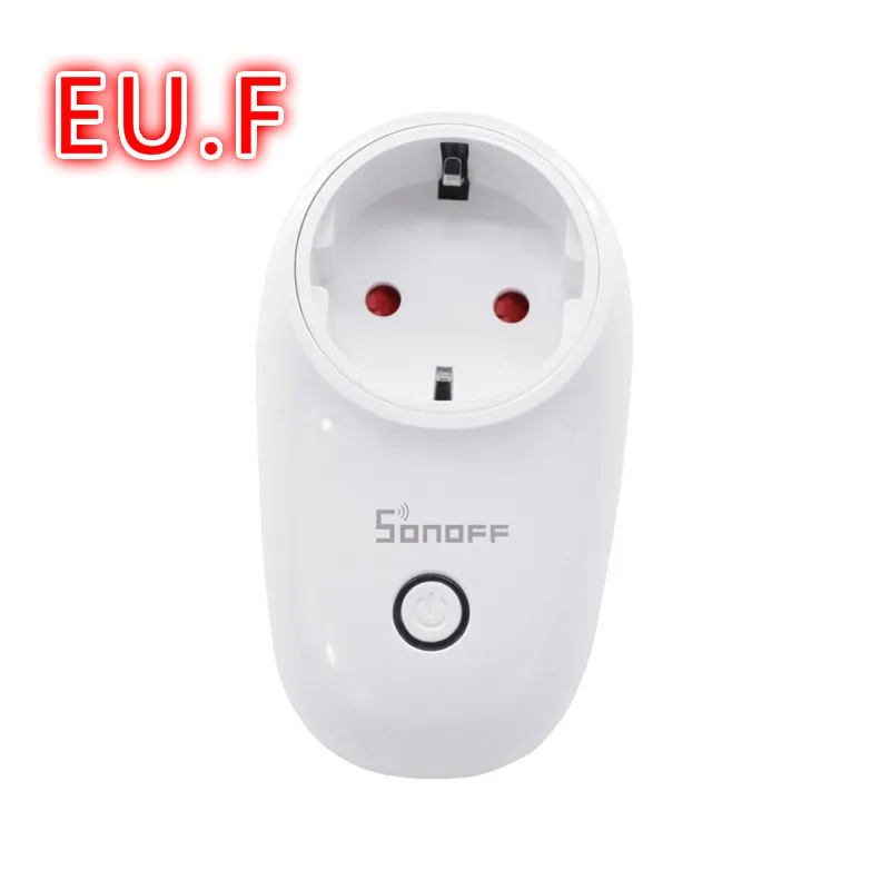 Sonoff S26 Базовая WiFi умная розетка монитор питания EU/US/UK/CN/AU пульт дистанционного управления домашняя умная розетка работает с Google Home Alexa IFTTT - Цвет: EU F