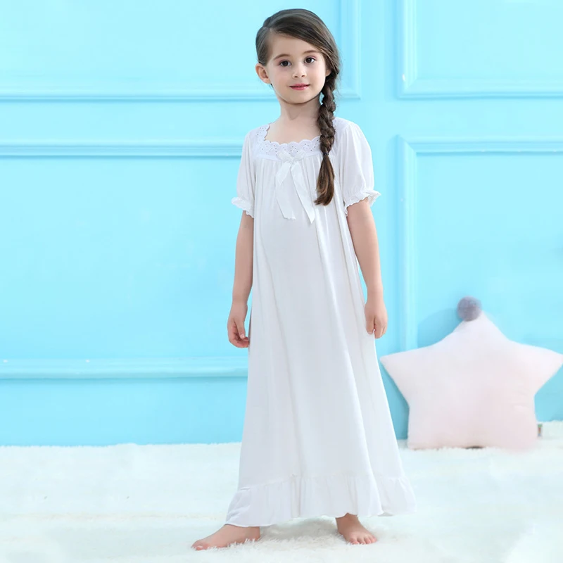 Nightgowns 2-10Y Princess Pajamas Tracksuit Princess Dress New Summer Fashion Dress Soft Wear Daily Long Drsses Toddler