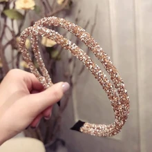 Cinta para el pelo con diamantes de imitación para niña y mujer, accesorios para el cabello con perlas de diamantes de alta calidad, diademas de cristal, adornos (2)