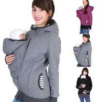 maternity hoodie winter womens sweatshirts clothing 2019 soild baby pouch carrier hoodie kangaroo zipper pregnancy coat hoodies