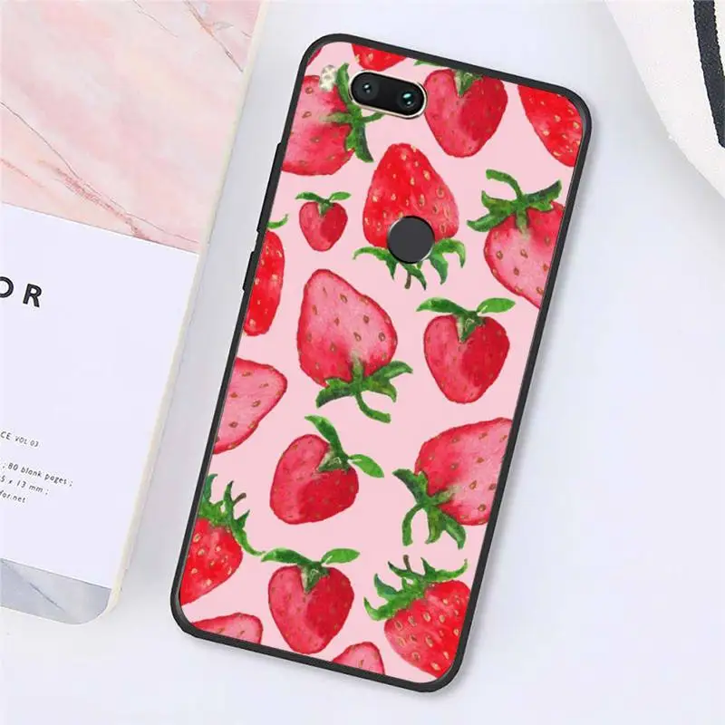 

Pink fruit food strawberry Phone Case For Xiaomi Redmi note 7 8 9 t max3 s 10 pro lite Luxury brand shell funda coque
