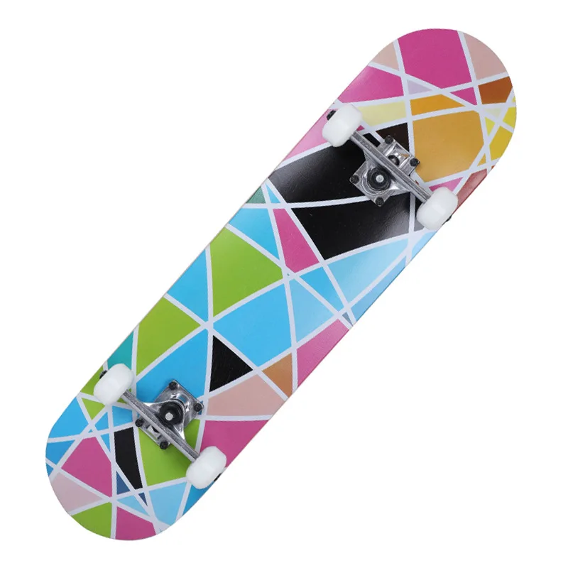 

4 Wheel Longboard Skateboard For Adults Double Rocker Action Beginner Skateboard Shape Maple Rullebrett Sports Equipment BI50SB