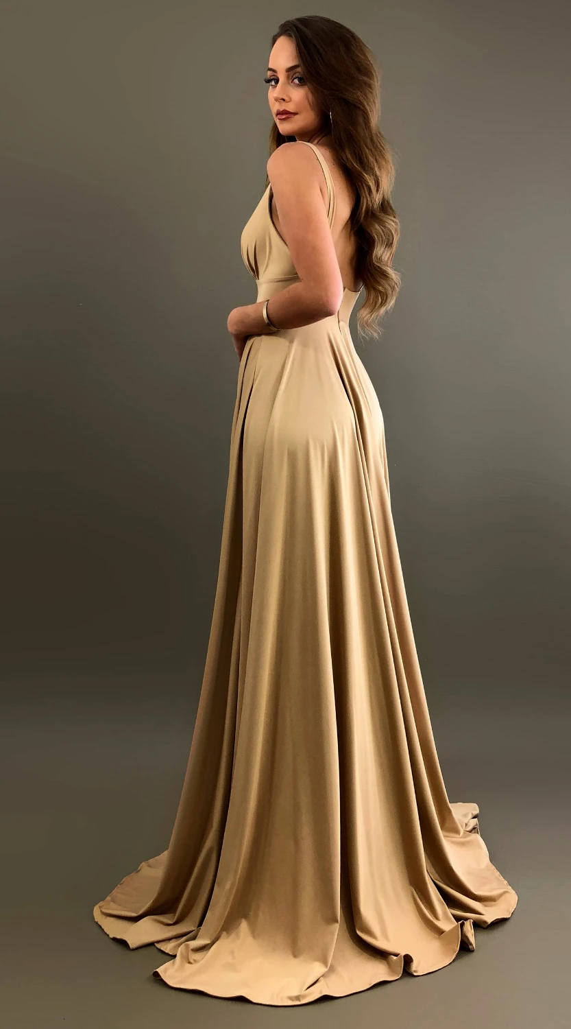 Vivian's Bridal Ins горячее сатиновое вечернее платье 2019 сексуальное с глубоким