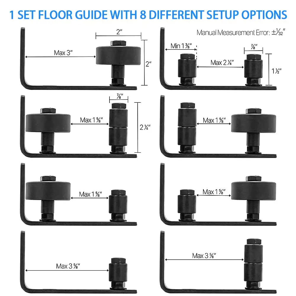 8 In 1 Sliding Barn Door Rail Pulley Hardware Kit Top Mounted Hanger Track Black Steel Closet Roller New | Обустройство дома