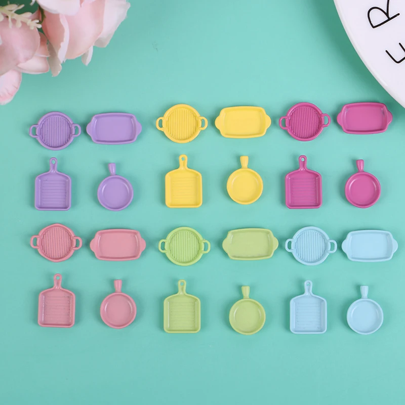 

New 4pcs/Set 1/12 Dollhouse Miniature Steak Plate Dish Model Kitchen Cooking Toys For Dollhouse Decoration