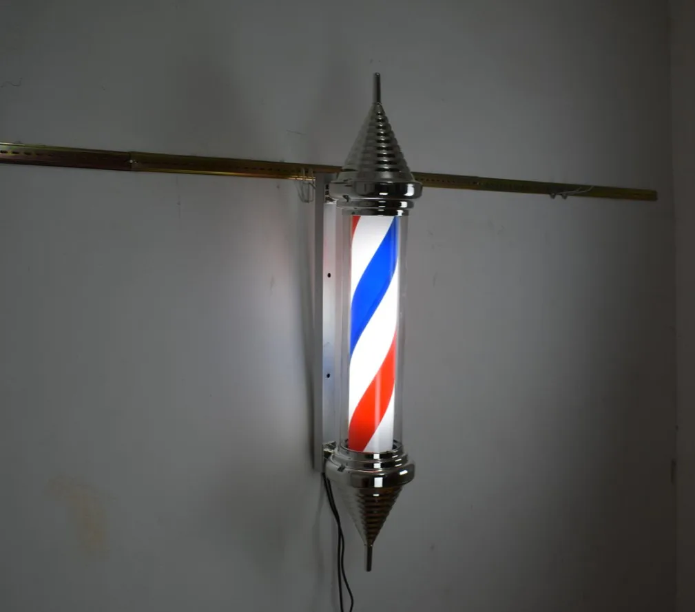 

50x14x22cm LED Hair Salon Sign Light Waterproof Wall Lamp Barber Beauty Shop Pole Red White Blue Stripe Rotating Light Stripes