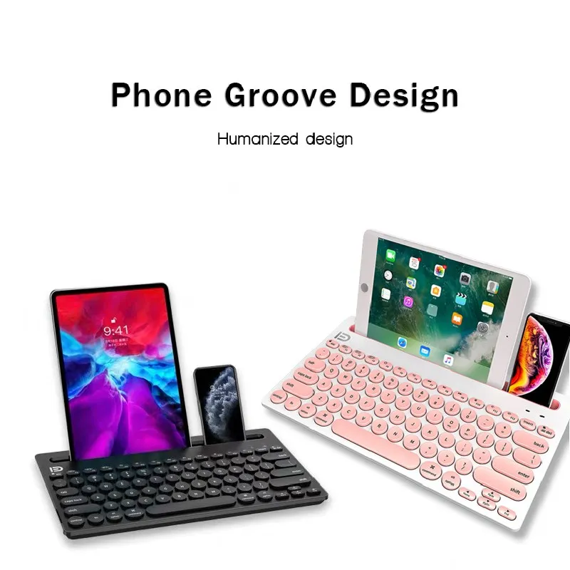 Беспроводная Bluetooth клавиатура с держателем складная беспроводная для IOS Android Ipad