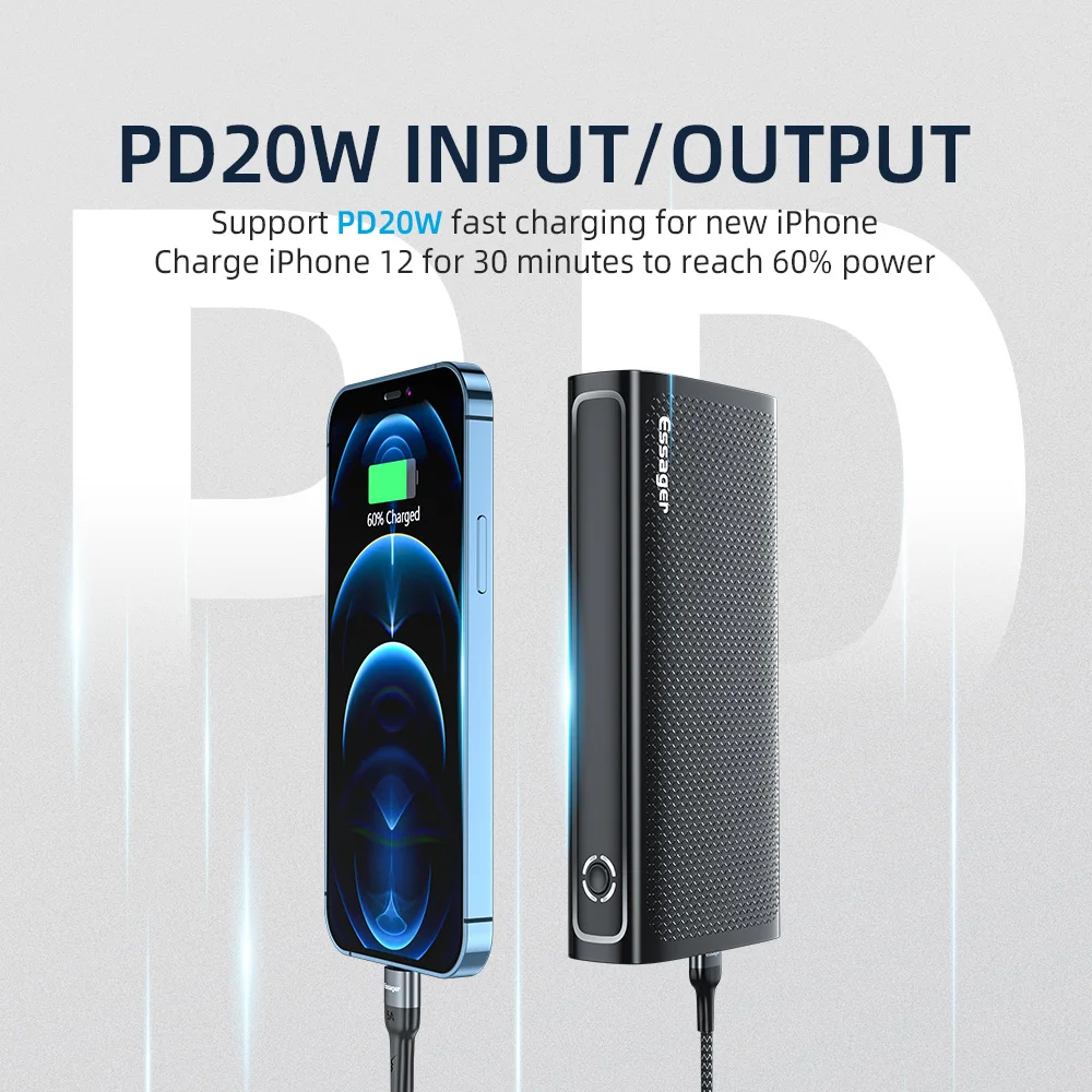 Внешний аккумулятор Essager на 22 5 Вт с поддержкой быстрой зарядки 30000 мАч | Мобильные