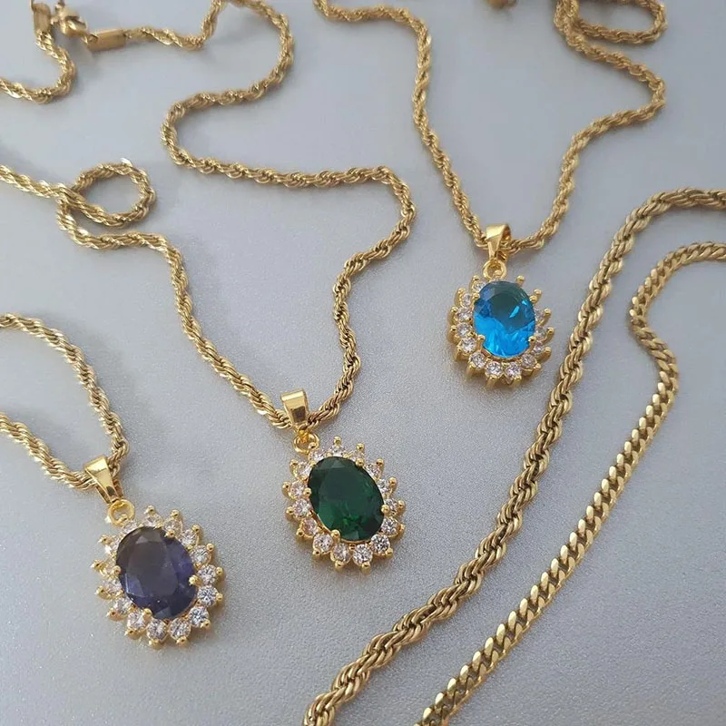 YC-UPGO Vintage Colorful Necklace For Women Retro Red Crystal Round Shape Pearl Choker Necklaces Gifts Jewelry | Украшения и