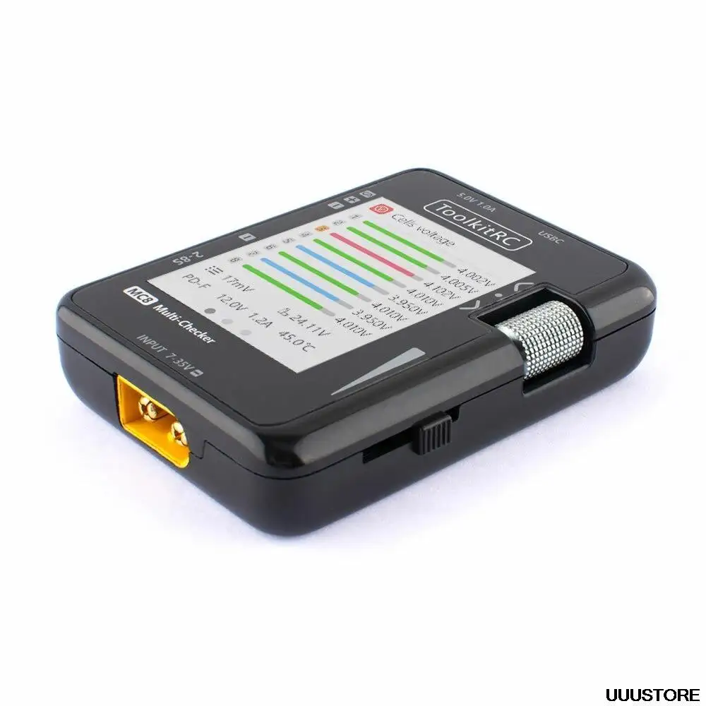 ToolkitRC-comprobador de celda MC8 de tama&ntilde;o Mini, bater&iacute;a de 32 bits, salida PWM, PPM, lectura SBUS con USB-C, carga r&aacute;pida-1