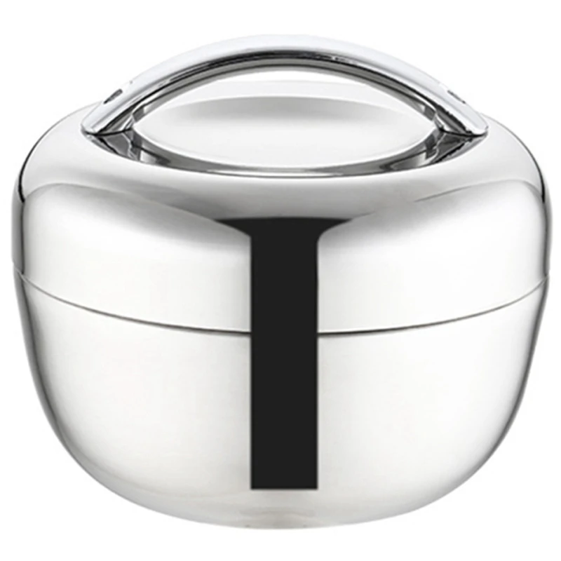 

Stainless Thermo Insulated Thermal Food Container Bento Round Lunch Box For Using In Office, School Or Outdoor