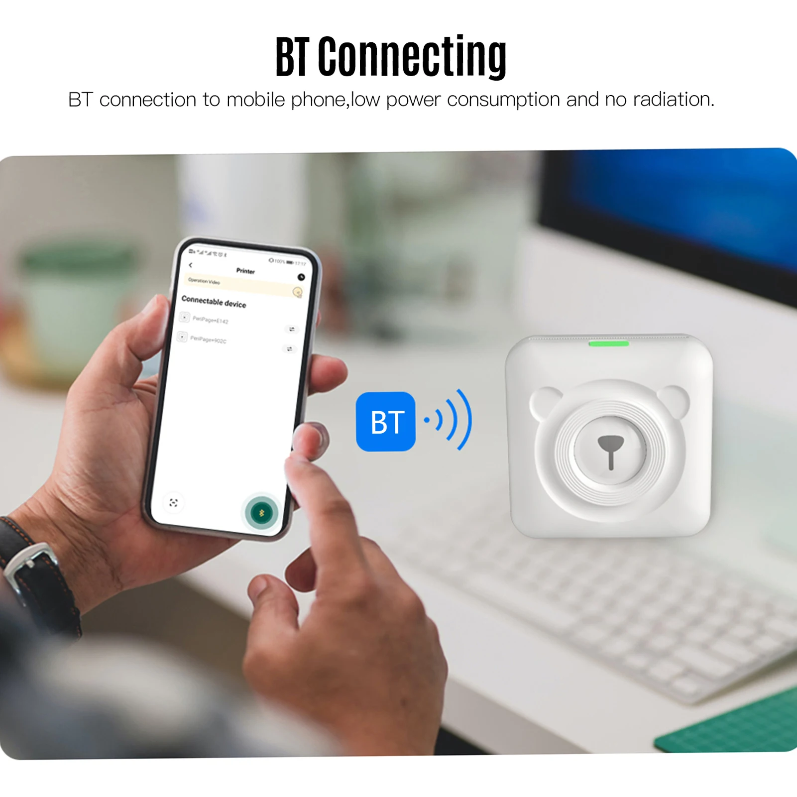 Карманный термопринтер PeriPage A6 203DPI беспроводной универсальный принтер BT для