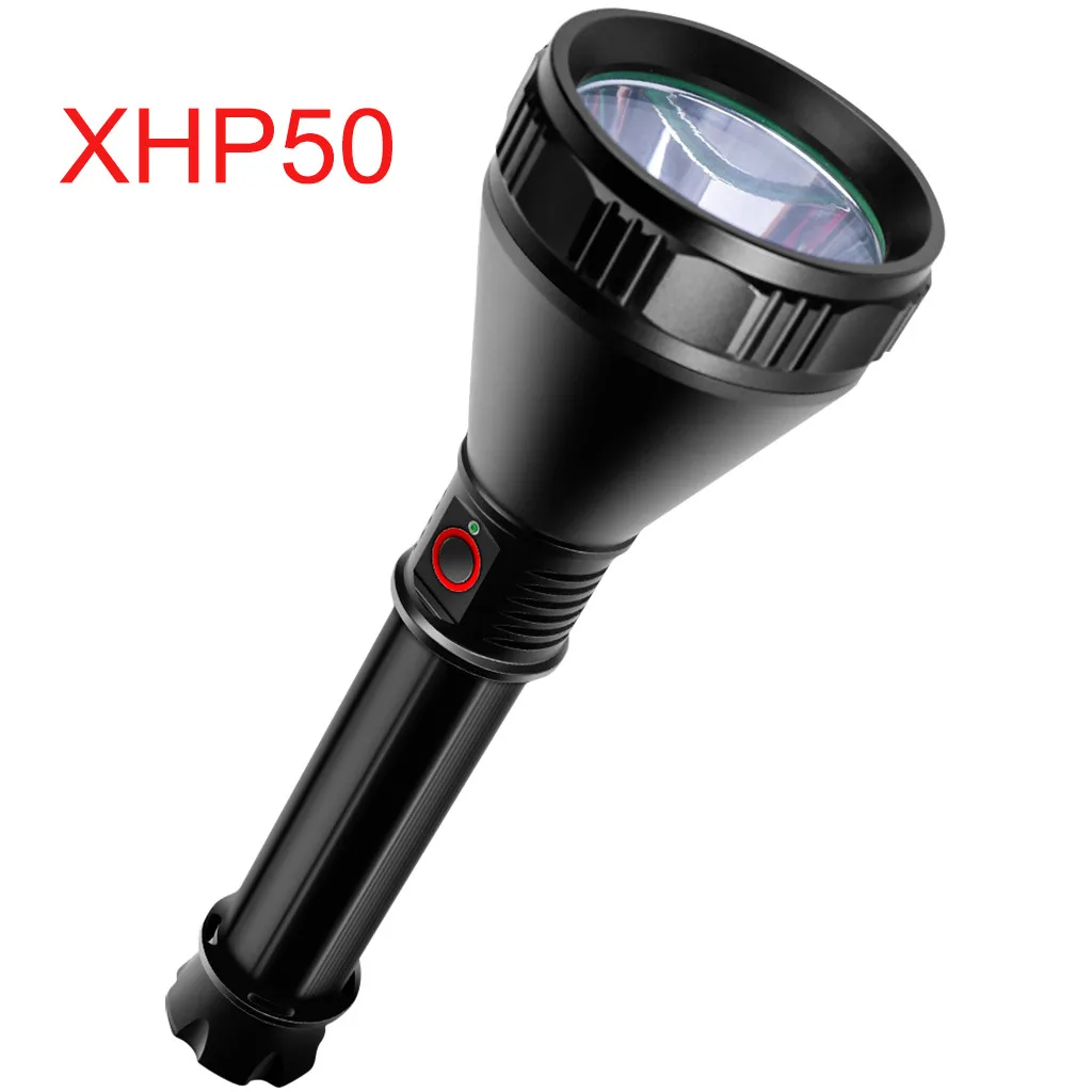 A Мощный светодиодный фонарик XHP70/50 из алюминиевого сплава, перезаряжаемый фонарь с 4 режимами, поддержка 26650, Прямая поставка - Испускаемый цвет: A