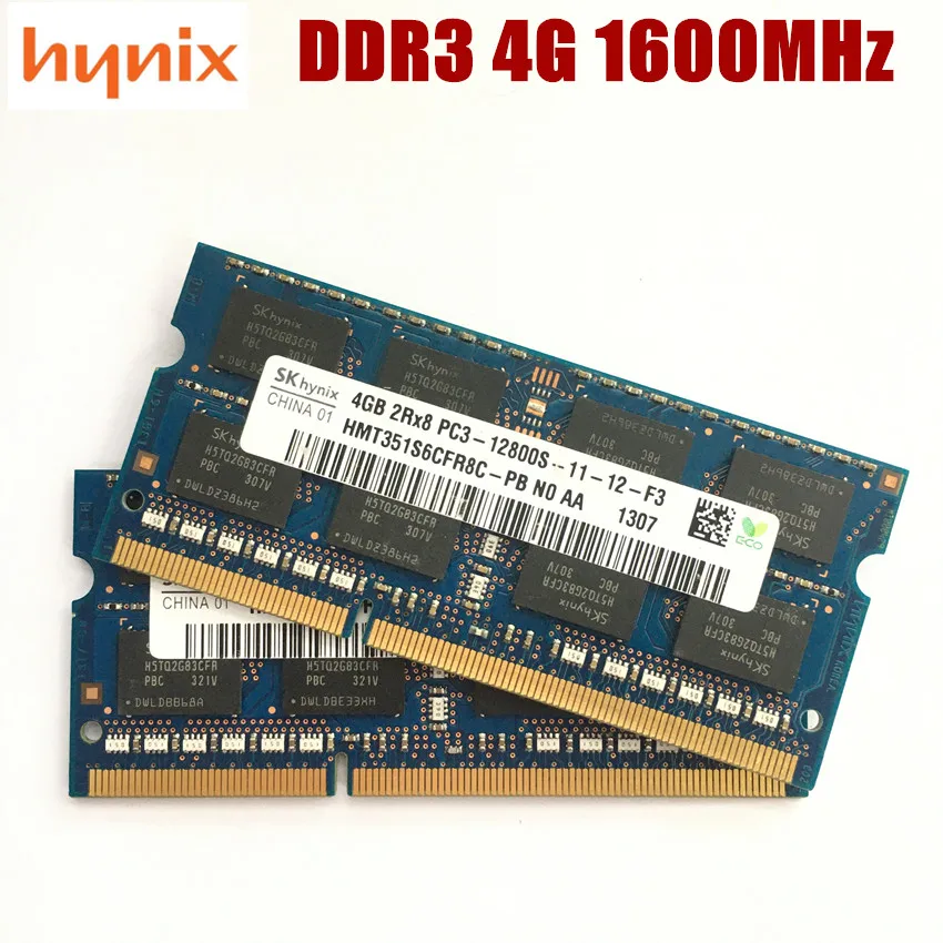 Hynix чипсет 4 Гб 2Rx8 12800S PC3 DDR3 1600 МГц ноутбук модуль памяти SODIMM RAM|Оперативная память| |