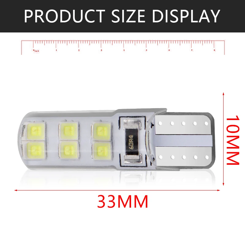 10 шт. T10 светодиодный Водонепроницаемый силикагель 2835 SMD автомобиля лампы 12V Авто