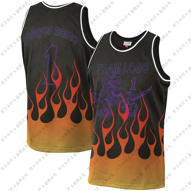 

2021 Men New American Basketball Clothes #8 Bryant European Size Ball Pants Shirts Cool Tops Loose Cloth Shorts flame enthusiasm
