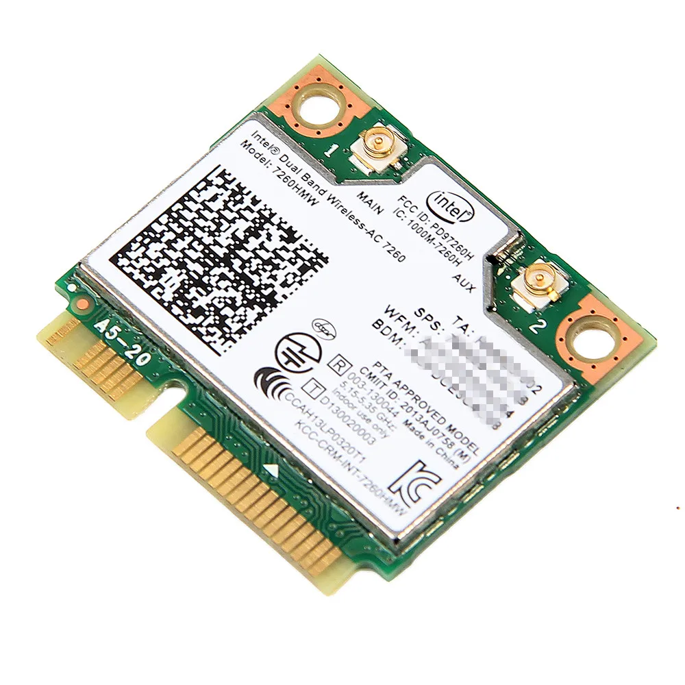 Двухдиапазонный 1200 Мбит/с 802.11ac Intel 7260HMW 7260AC 2,4G/5 ГГц Wlan Wi-Fi Bluetooth 4,0 Mini PCIe WiFi Беспроводная сеть PCIe карта
