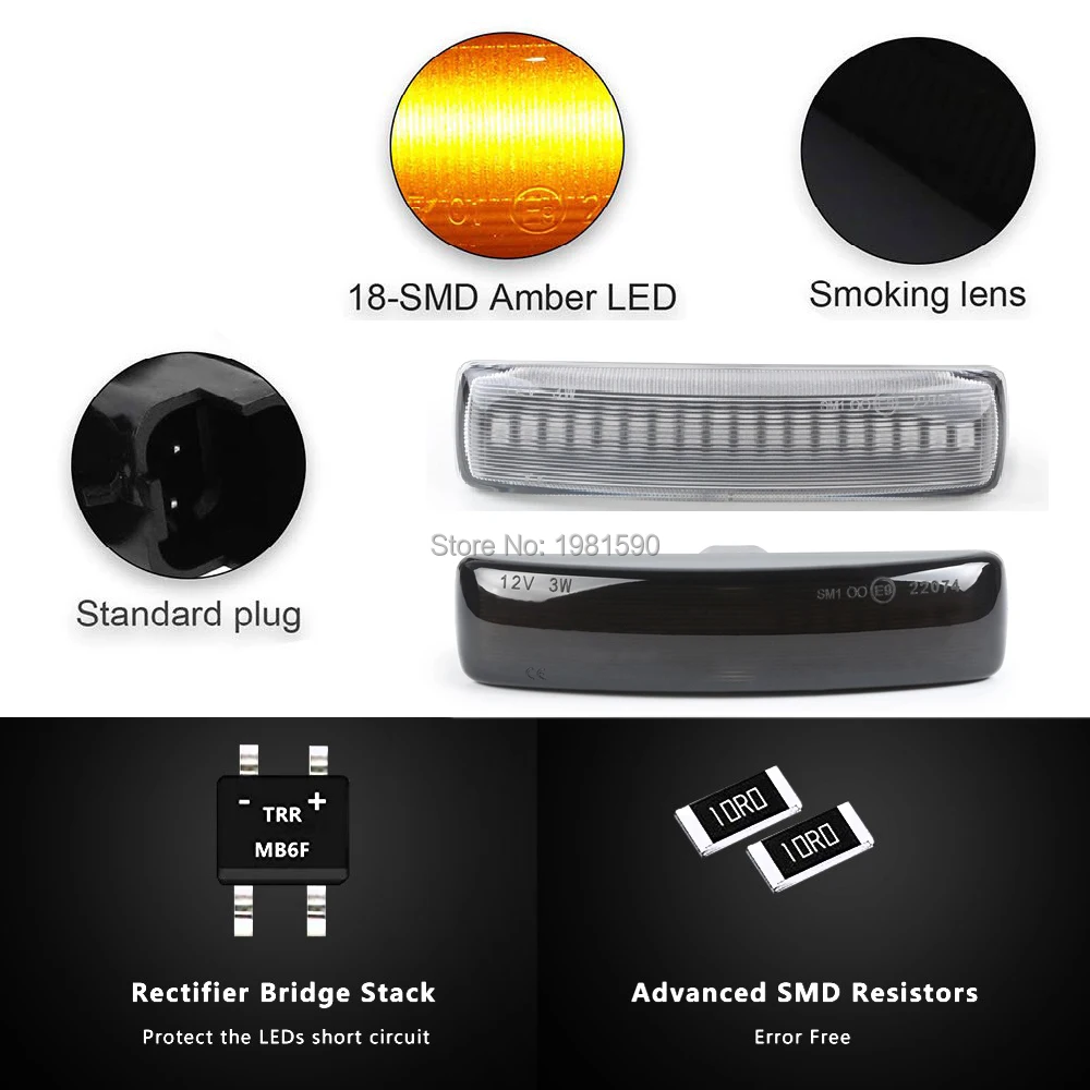 2 шт. Автомобильные светодиодные указатели поворота водо и динамические огни для
