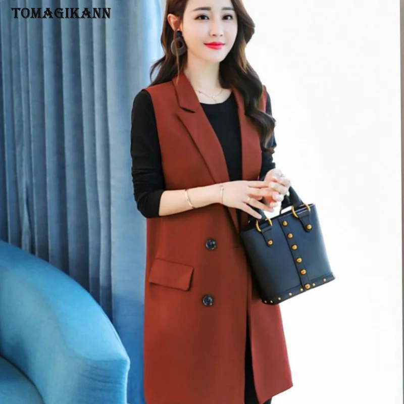 Жилеты без рукавов для женщин размера плюс 5XL двубортный жилет с карманами