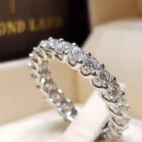 classic silver color round full crystals rings for women wedding party jewelry female ring accessories size 6 10 whole sale