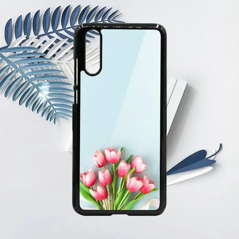 

Tulip flower pattern Phone Case PC For Samsung galaxy S note 8 9 20 10 e lite2019 plus pro ultra