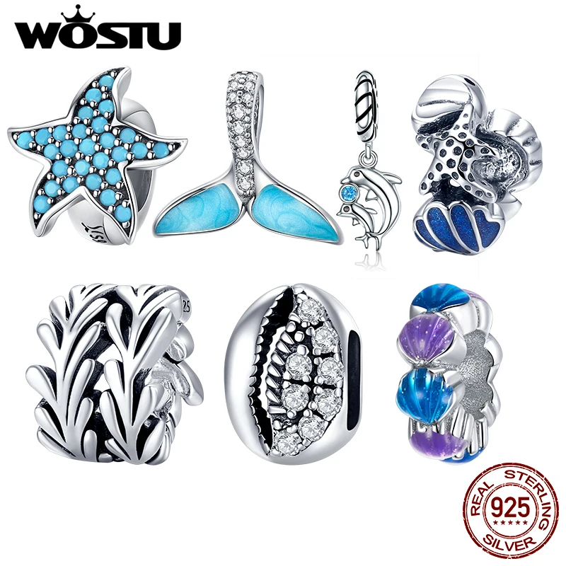 

Бусины-подвески женские из серебра 925 пробы с морскими звездами и хвостом русалки