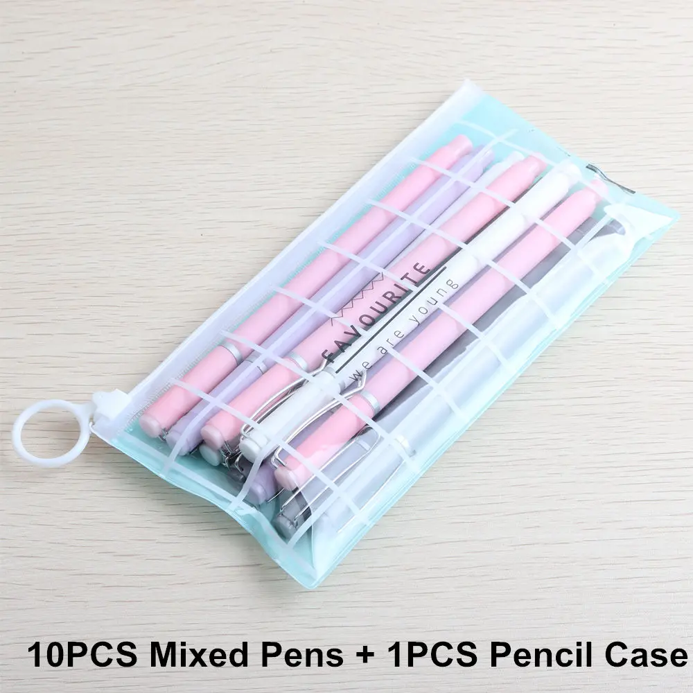 1Set Mixed Colors B 10 шт./компл. гелевая ручка и карандаш чехол творческая ручка канцелярские принадлежности каваи гелевая ручка школьные канцелярские поставщиков детская ручка подарок - Цвет: 1Set Mixed Colors B