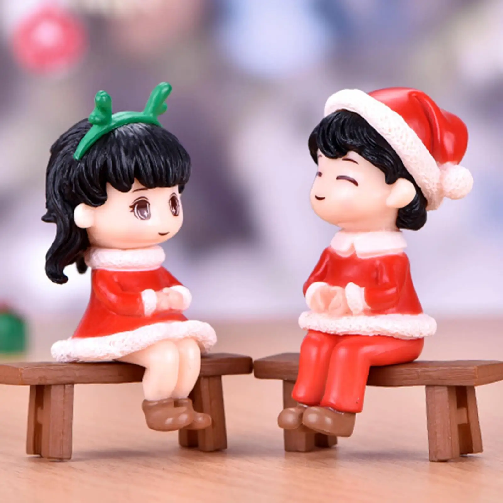 2 шт. Рождественская Сидящая пара с рождественской шляпой дизайнерский