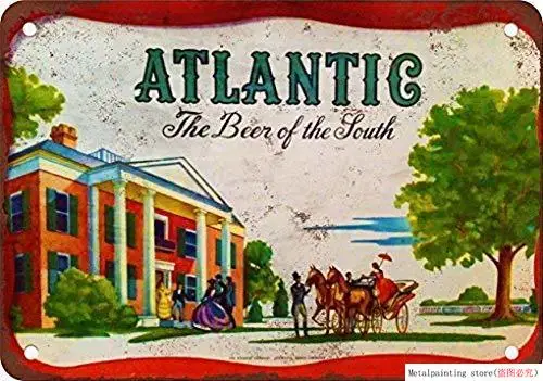 Новый жестяной знак Atlantic The Beer of South Retro Новинка металлический алюминиевая
